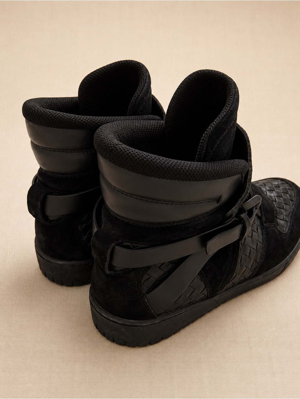 BOTTEGA VENETA Intrecciato High Top Luxury Sneaker Italy 41.5 Men 9 Women 11 - Picture 2 of 13